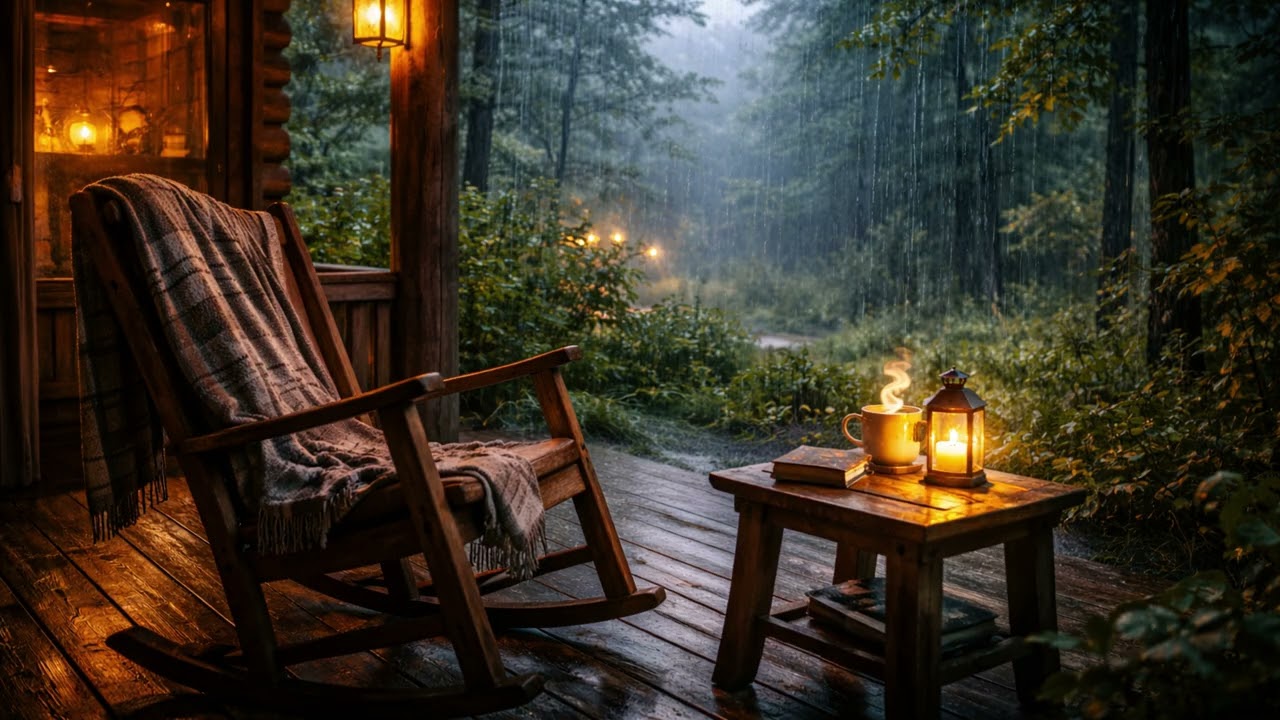 Rain & Fireplace Sleep Sounds in 4K | Gentle Night Ambience (10 Hours)