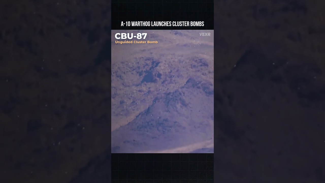 A-10 Warthog Launches Cluster Bombs