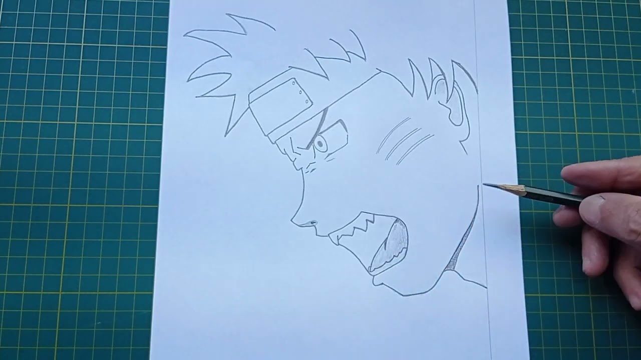 Como desenhar o rosto do Naruto com raiva, passo a passo...