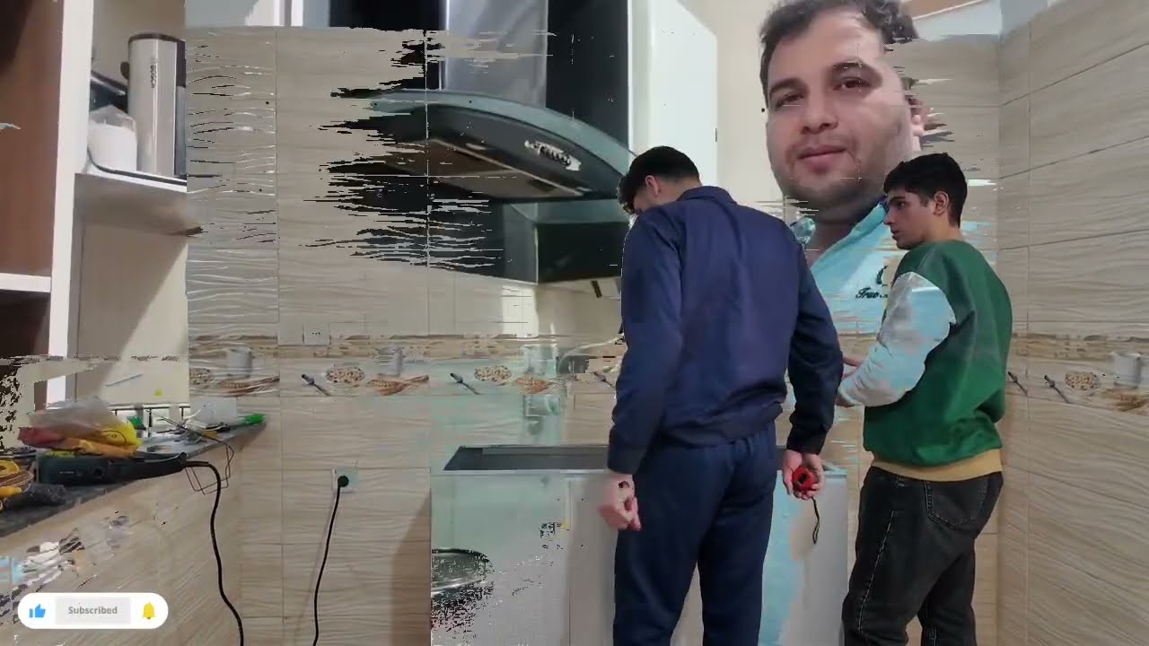 نصب کابینت ها پخت کیک عصرونه موزی🌱#ولاگ #روزمرگی #خانواده 