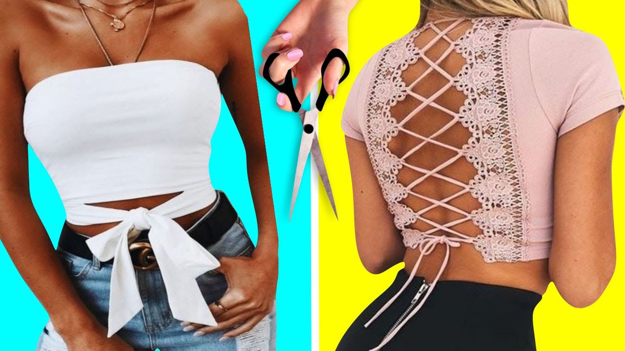 IDEIAS PARA RECICLAR ROUPAS SEM MÁQUINA DE COSTURA  ROUPAS DIY TRANSFORME ROUPAS ANTIGAS EM NOVAS 4