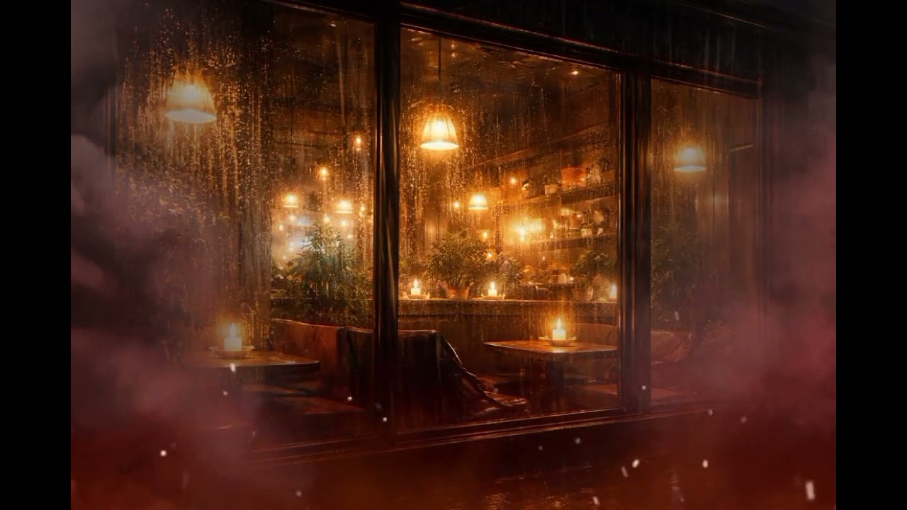 Cozy Rain Café – Soft Piano for Relaxing Night | Luna Piano
