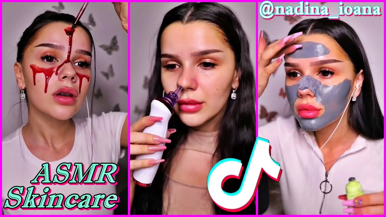 New ASMR Skincare Nadina Ioana 💋💦 The Best Skincare Routine Tiktok Videos