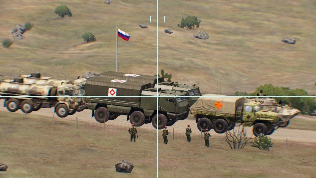 A Russian ammunition convoy carrying thousands of tons hit a Ukrainian landmine.