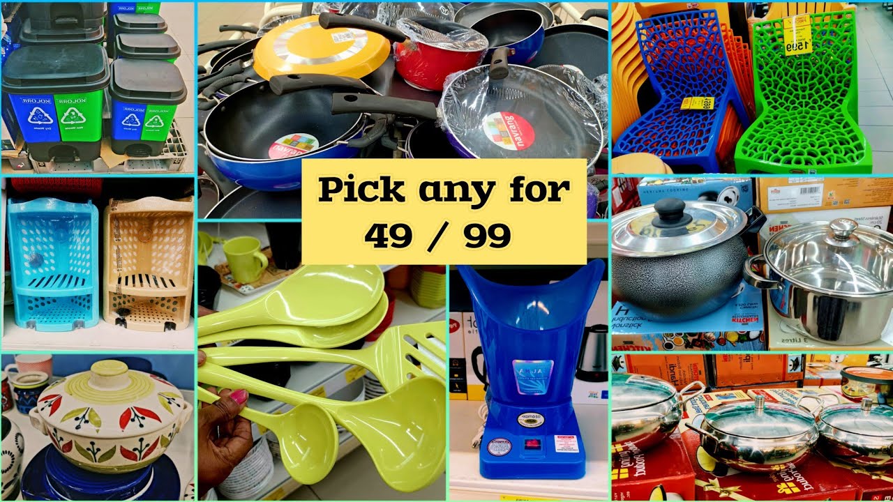 DMart SPAR Hypermarket latest offers, cheapest kitchen-ware, cookware, household items, organisers