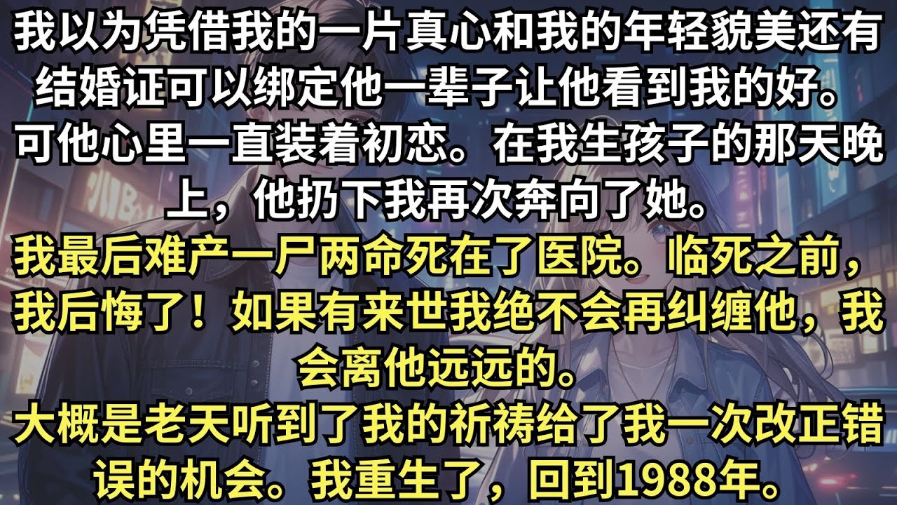 上一世，我以為憑著眞心和貌美還有結婚證可以留住丈夫一輩子，可他還是在我生孩子那天拋下我，奔向了初戀，我最後難産一尸兩命。這一世我不再糾纏他，他卻對我留下悔恨的淚水