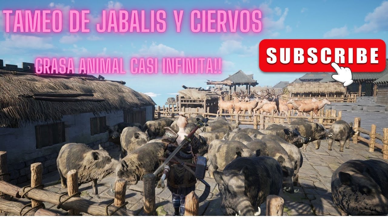 Myth of Empires Tameo de Jabalis/Ciervos Grasa animal casi infinita!
