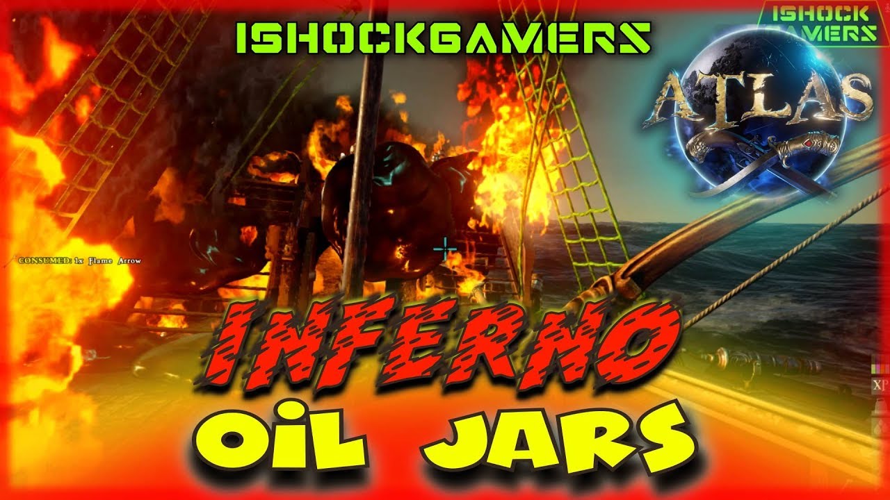 Atlas: Oil Jar Inferno! Sinking an Enemy Battle Schooner Full of Loot!