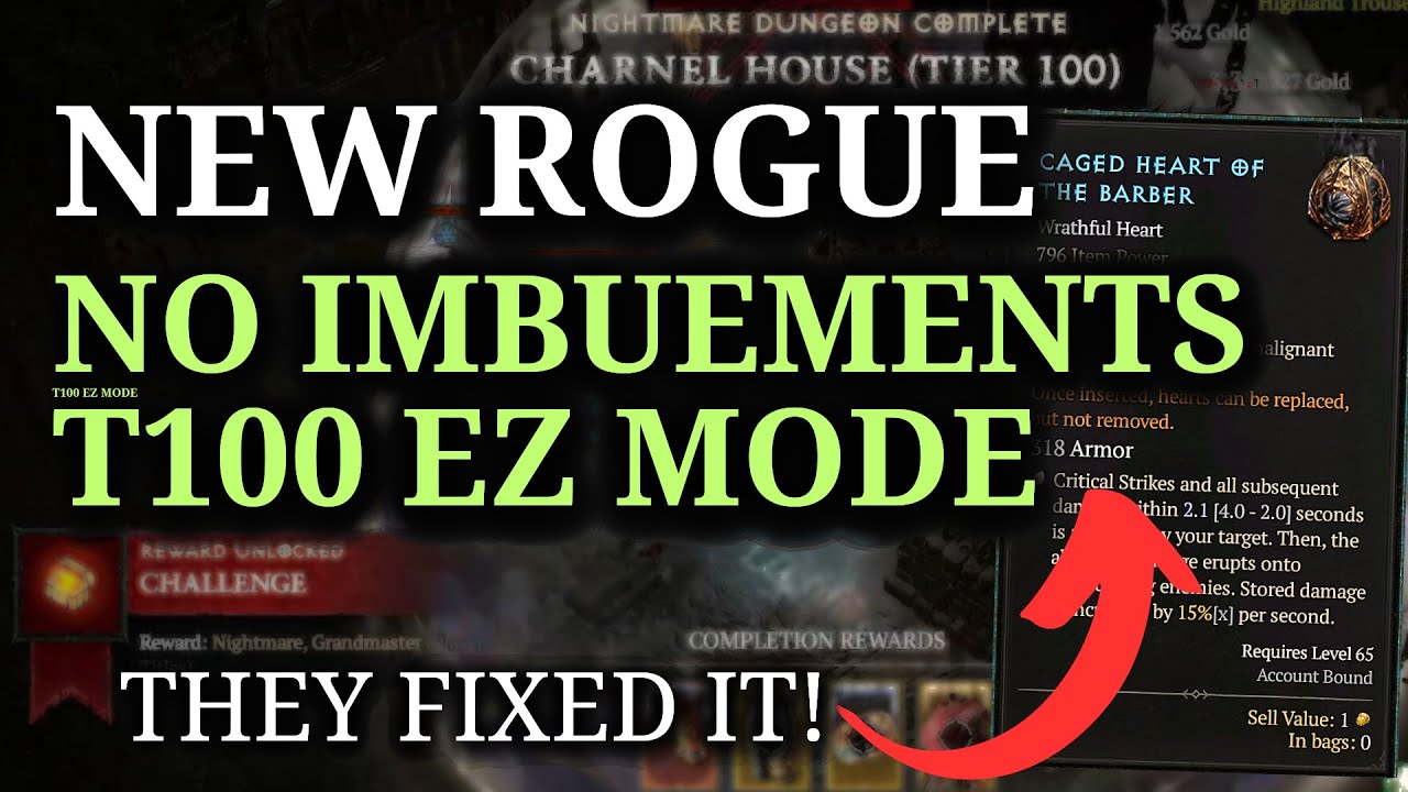 Rogue META - FAST NM100 NO IMBUEMENTS/COOLDOWNS - Barber Build Diablo 4