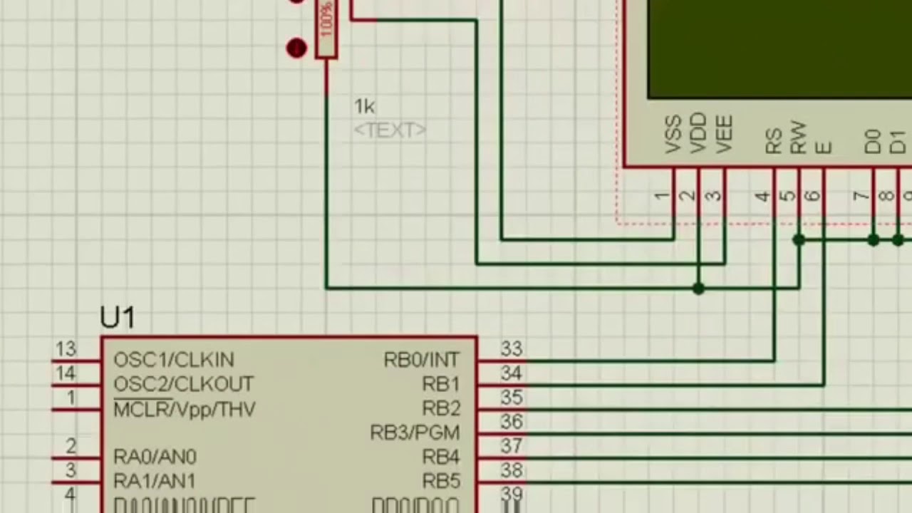 Simulation of Lcd display in proteus