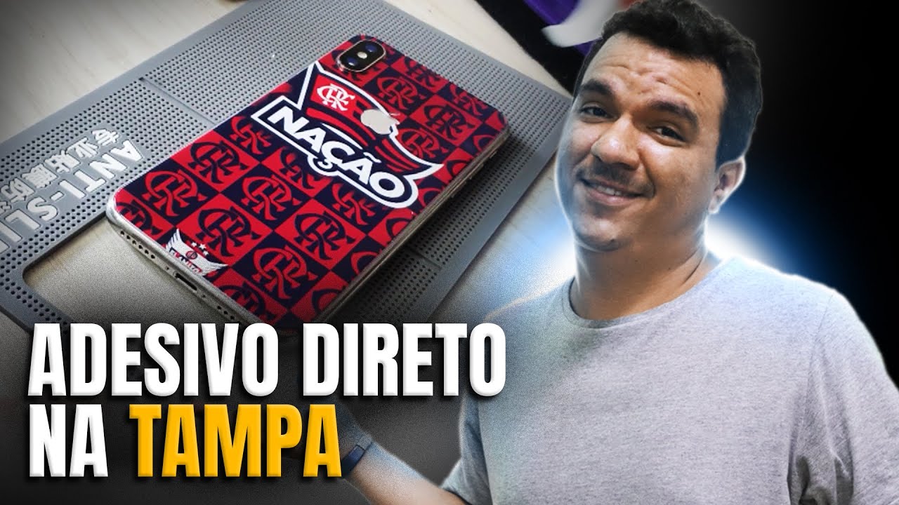Como adesivar TAMPA do Celular gastando POUCO! Funciona no iPhone e nos Androids