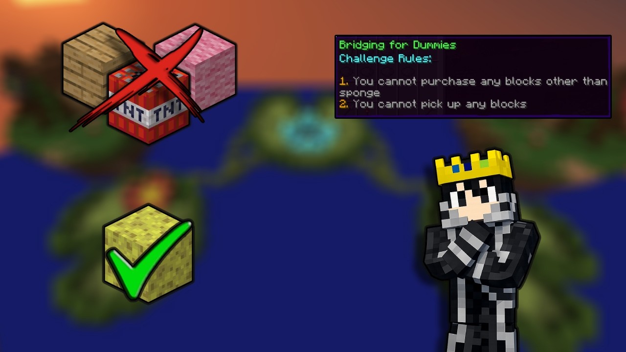 Bedwars, но мы можем купить только губки.....