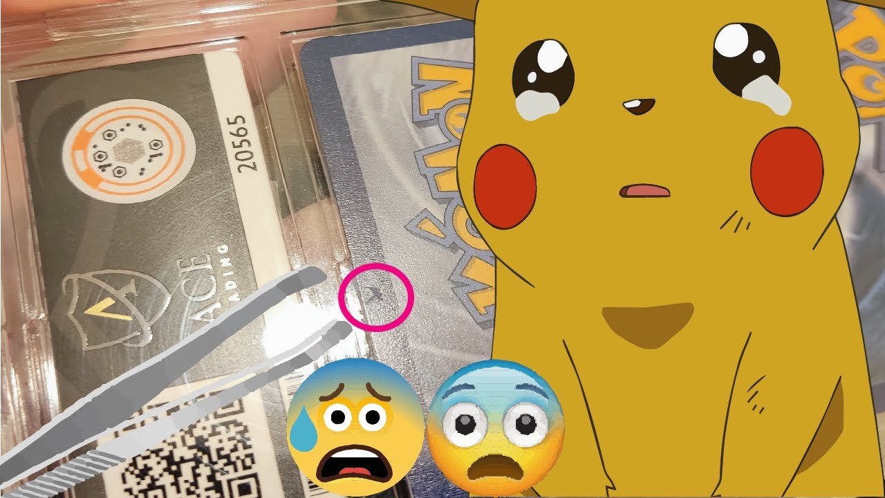Another terrible Ace Grading returns: scratched slabs & tweezer damage Pokemon Cards 😰😨