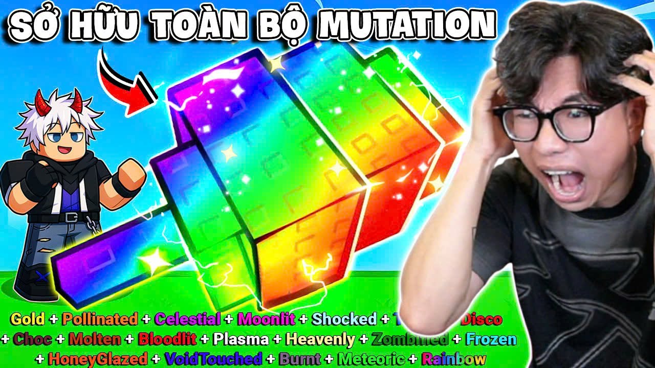 BI HUỲNH TẠO TẤT CẢ MUTATION CHO CÂY CANDY BLOSSON KHỔNG LỒ TRONG GROW A GARDEN