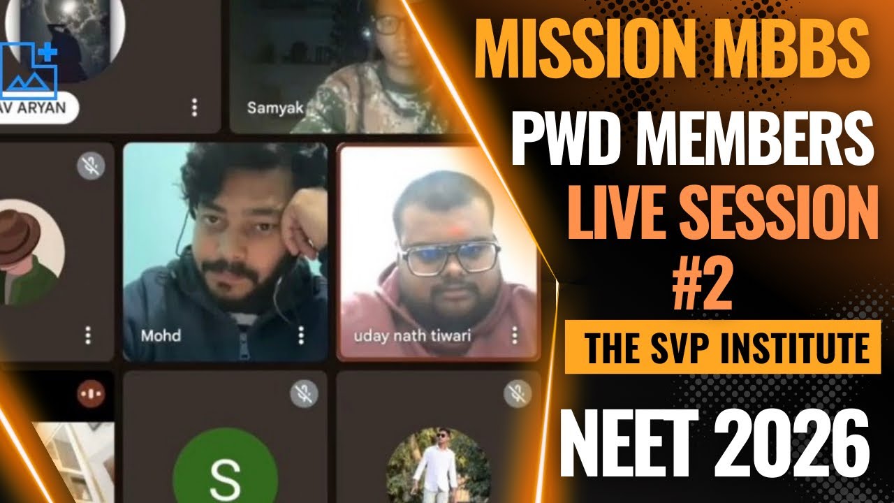 Neet 2026 | Mission MBBS | PwD PREPARATION PROGRAM SVP Institute | Special Live 2 #PwBD #Neet #PwD