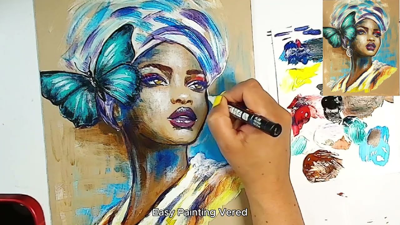 BLACK QUEEN -Acrylic Painting Tutorial