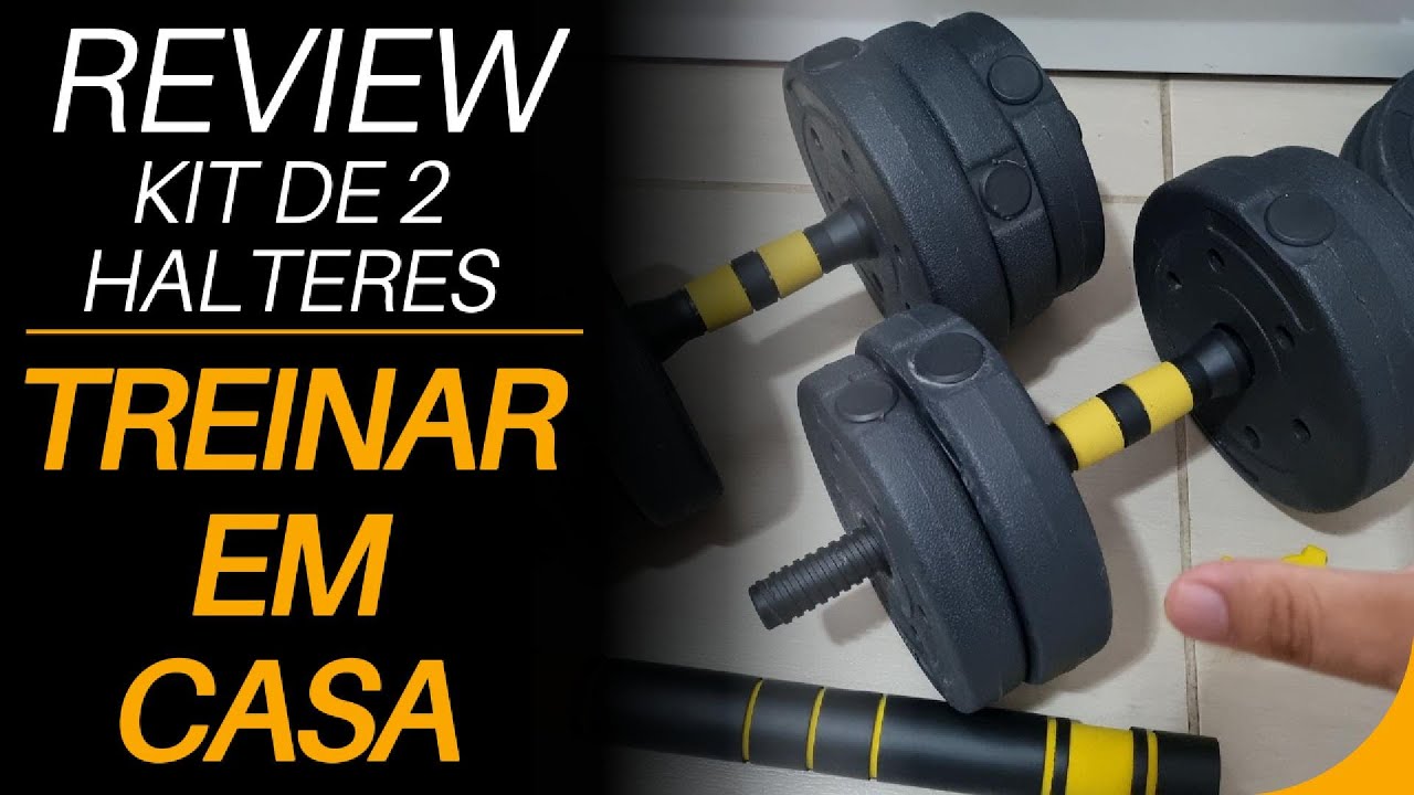 KIT HALTERES e BARRA 20KG para TREINAR EM CASA - MARCA BEELPROFIT