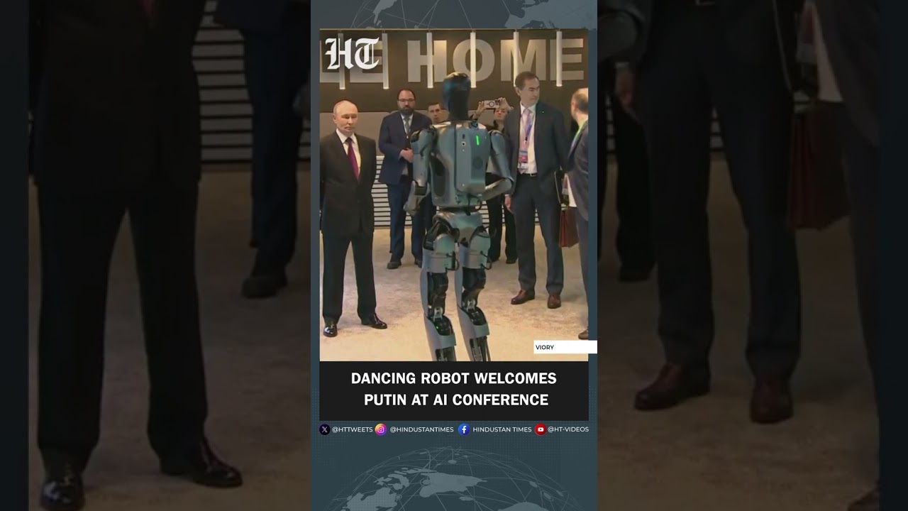 Vladimir Putin Gets Special Welcome From Dancing Robot At AI Conference | #shorts