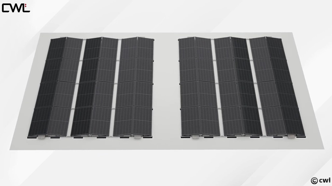 Mounting system for solar installations on flat roofs, Ballast/Hybrid