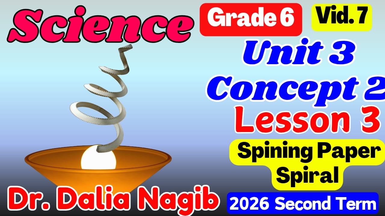 ساينس سادسة  ابتدائى ترم ثانى   𝐒𝐜𝐢𝐞𝐧𝐜𝐞 𝐆𝐫𝐚𝐝e 6  𝐔𝐧𝐢𝐭 𝟑  𝐂𝐨𝐧𝐜𝐞𝐩𝐭 2 𝐋𝐞𝐬𝐬𝐨𝐧 3