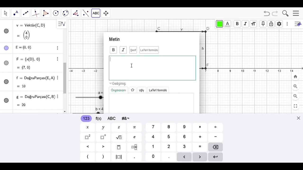 Geogebra üzerinde tam sayılarla işlemler etkinliği