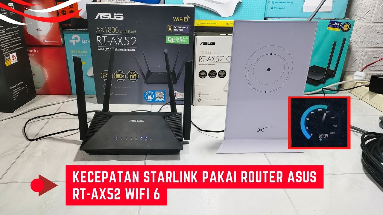 Kecepatan Starlink Paket Standar Menggunakan Router Asus Rt-Ax52 Wifi 6 Router