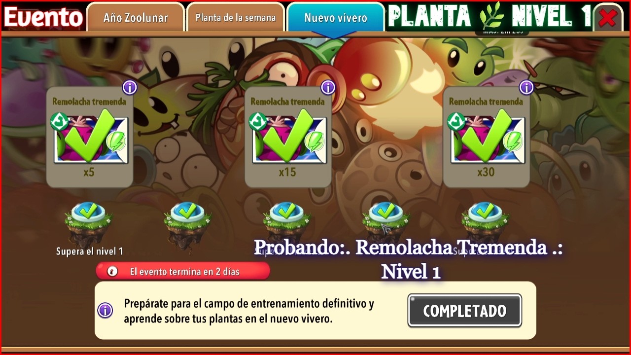 PVZ 2 [Evento - Probando Remolacha Tremenda Nivel 1]