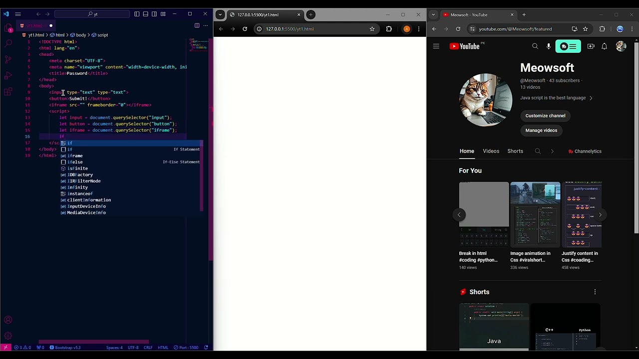 how to add Password in Website using java script and iframe tag tutorial.