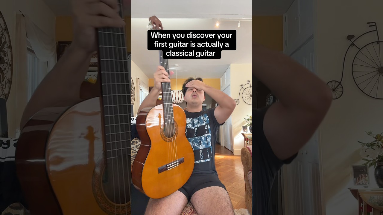When you discover your first guitar is actually a classical guitar