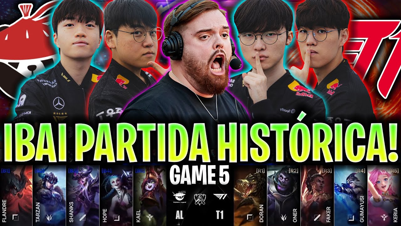 IBAI CASTEA LA MEJOR PARTIDA DEL MUNDIAL! 😱SERIE HISTÓRICA!🔥 | T1 vs AL Game 5 WORLDS 2025 CUARTOS