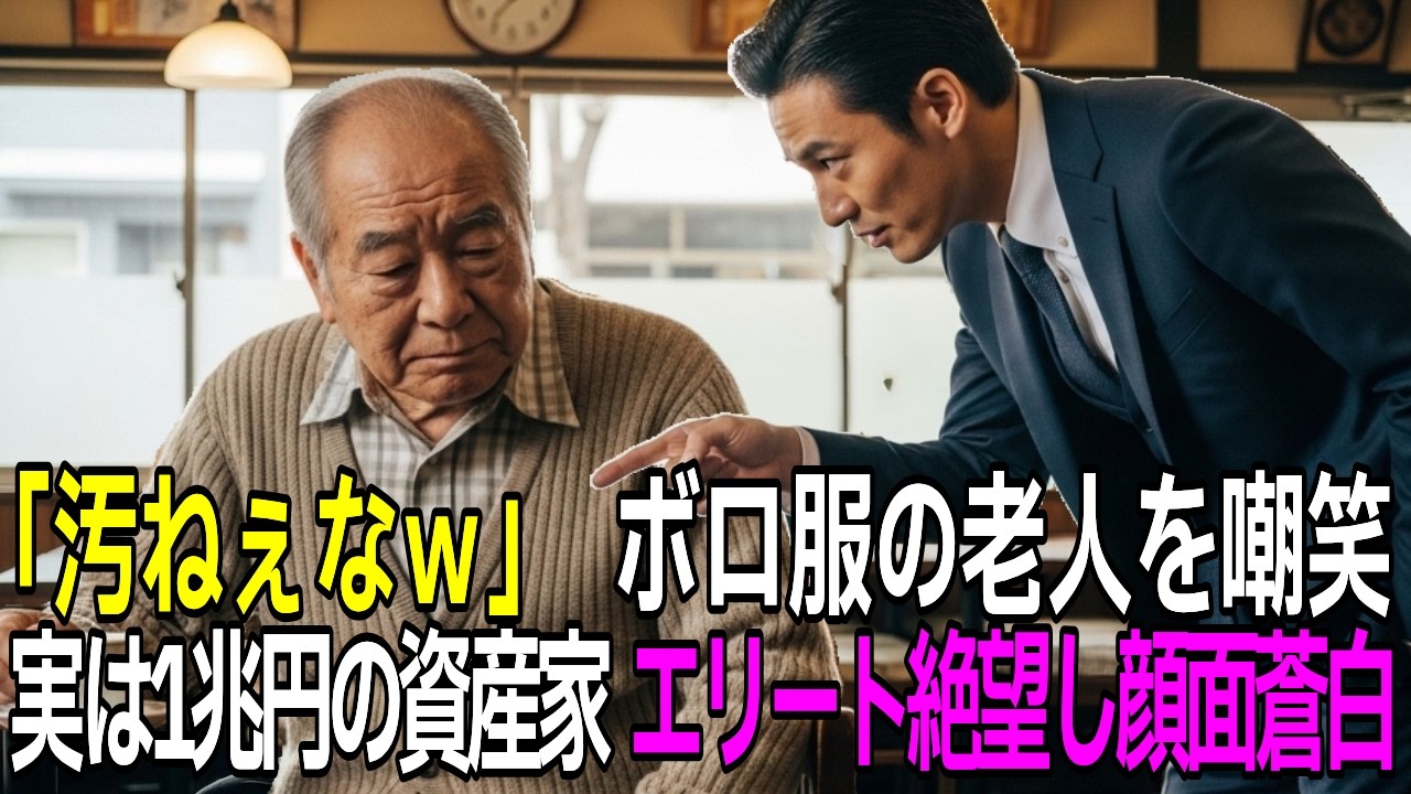老舗店で見下されたボロボロの服の老人、翌日1兆円の資産家と判明しエリート社員が土下座する羽目に【感動する話】【朗読】