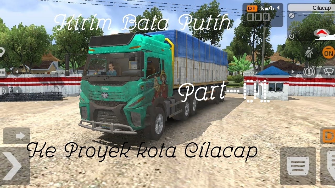 Truk Hino Trailer Kirim Bata Putih Dari Bandung}Proyek kota cilacap.Truk Simulator