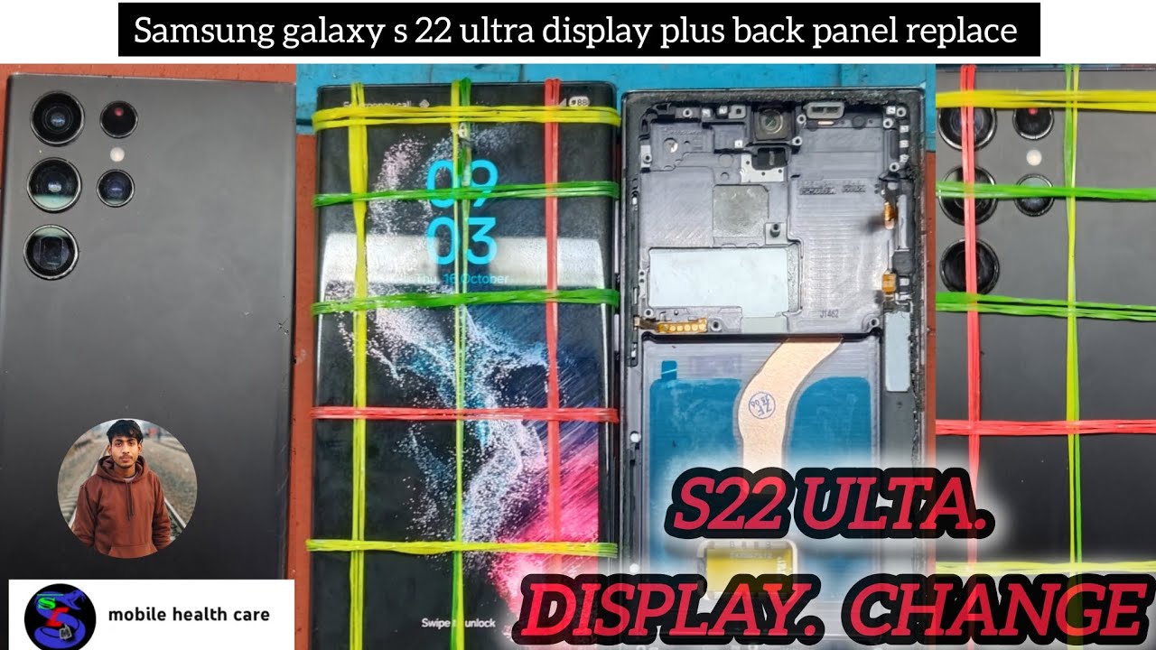 Samsung galaxy s 22 ultra display plus back panel replace #viral #mobile #videos /