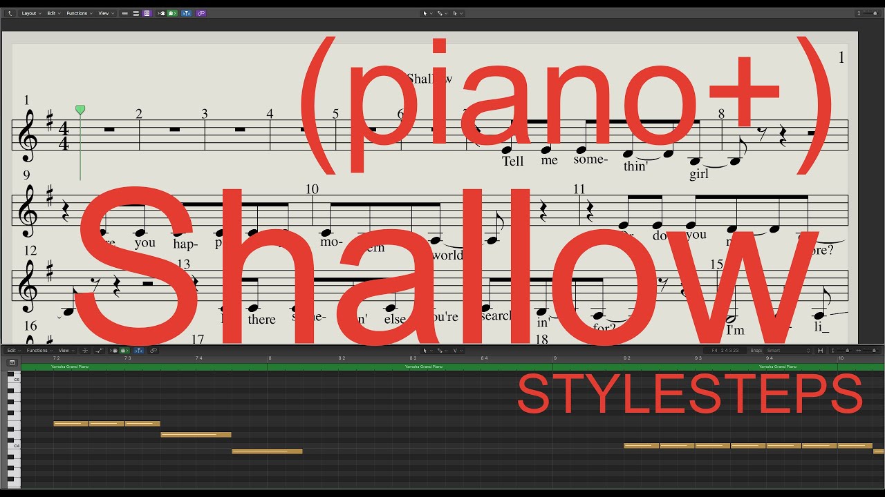 Shallow (piano-plus) Lady Gaga & Bradley Cooper