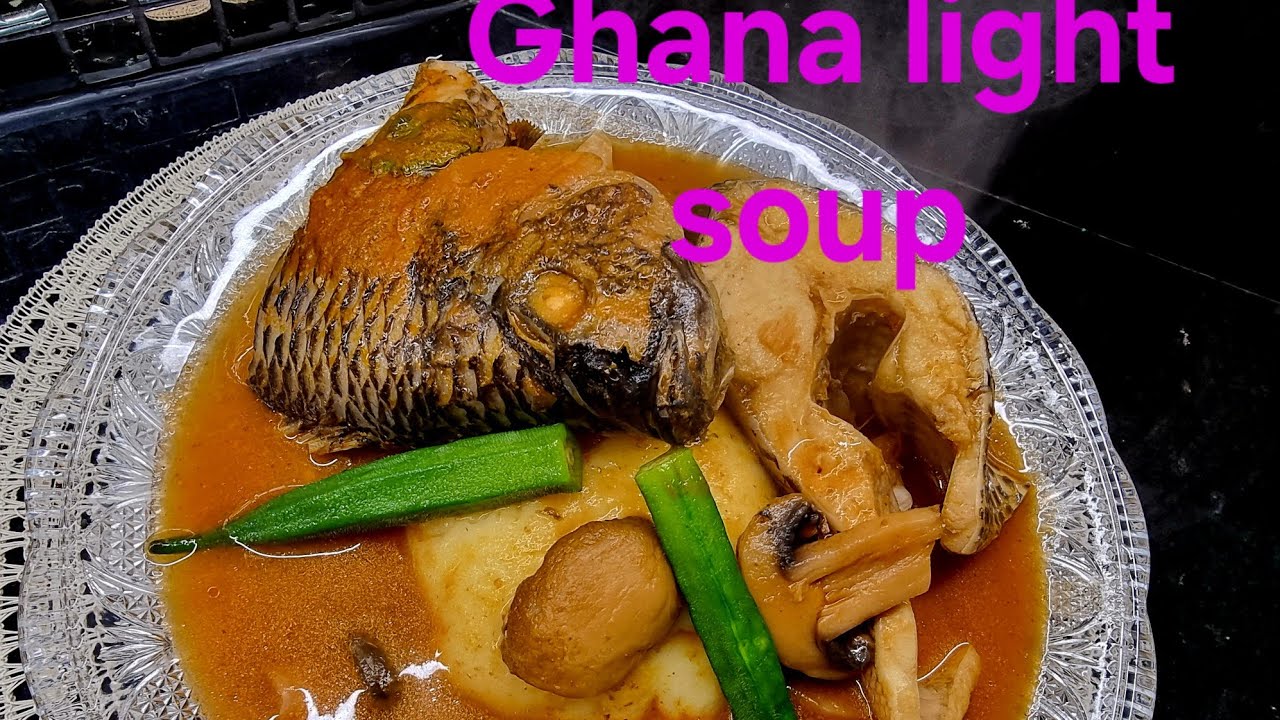 I made this Ghana Tilapia and mushroom light soup with fufu (No pound fufu)/Ghana pepper soup
