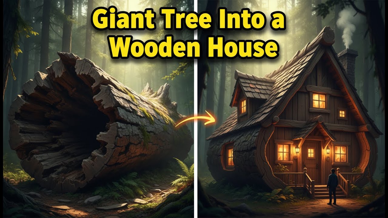 He Turned a Giant Tree Into a Wooden House | Incredible Transformation
