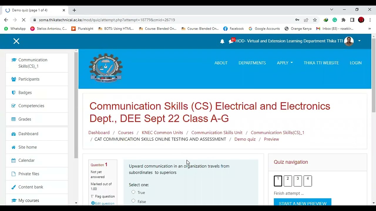How learners attempt online Quiz  Examination in the Learning Management System (LMS)