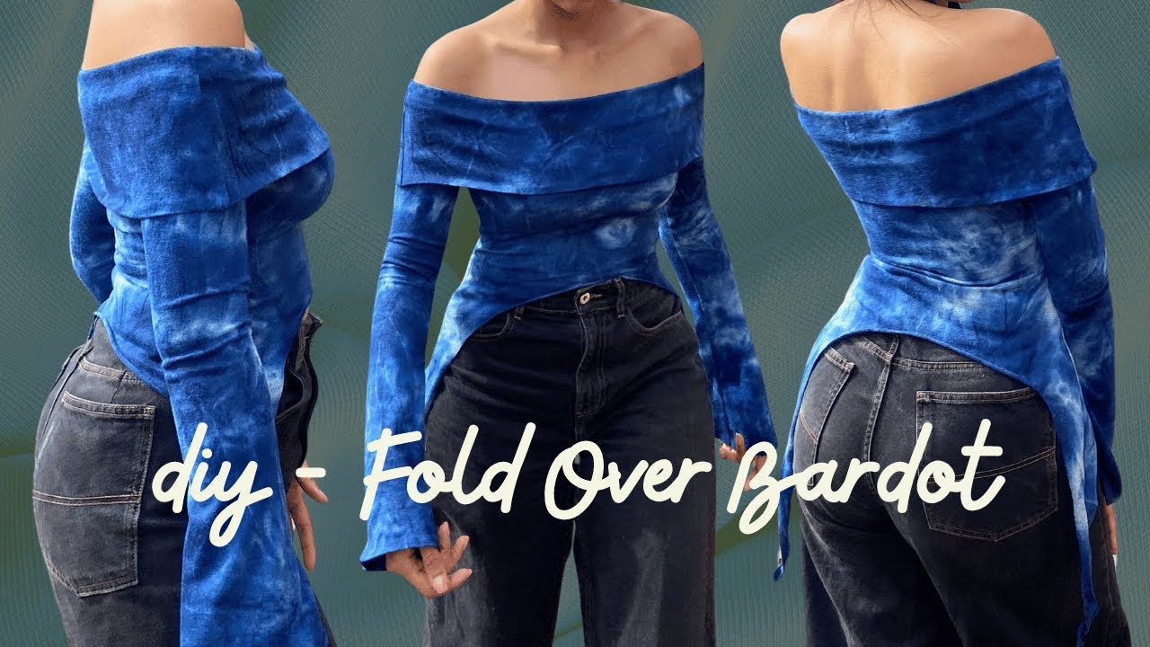 The easiest top you can make! Fold Over Bardot Sewing Tutorial | Inspired By Myah