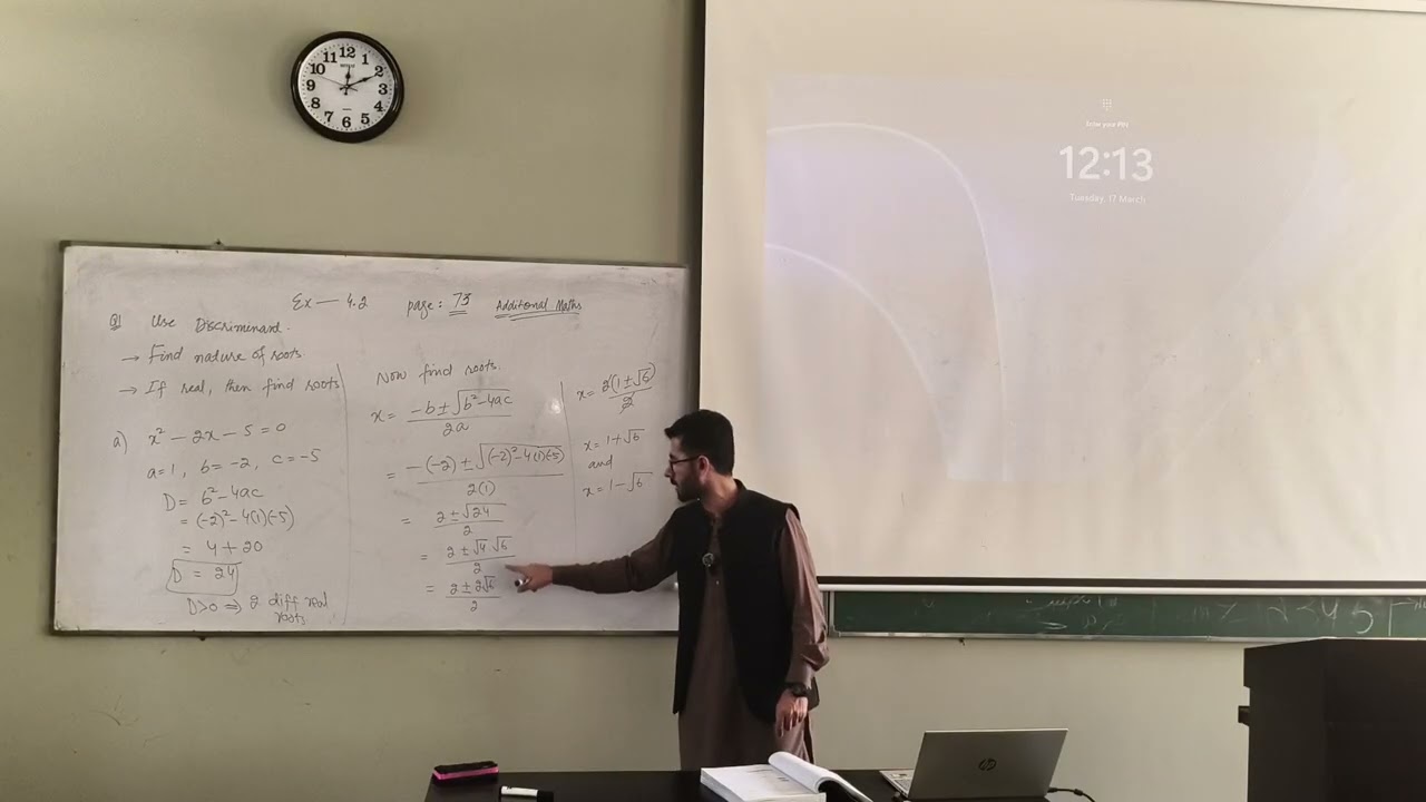 Find roots if they're real (Quadratic Equations)