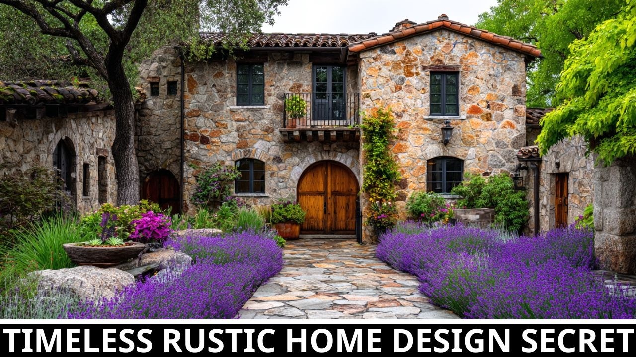 Rustic Spanish Stone House Design | The Purple Garden That Changes Everything