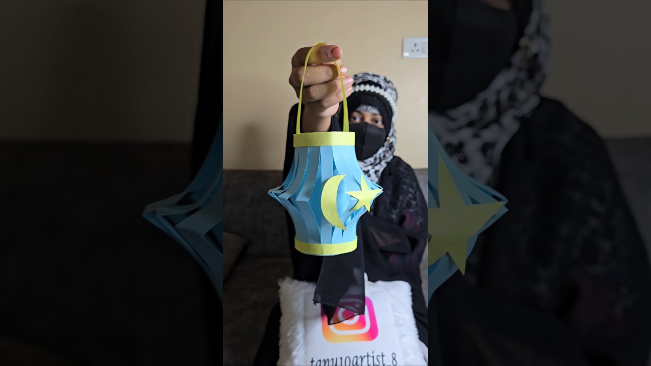 Ramadan Lantern Making With Paper | Ramadan Decoration ideas ##viralshort #youtubeshorts #shortsfeed