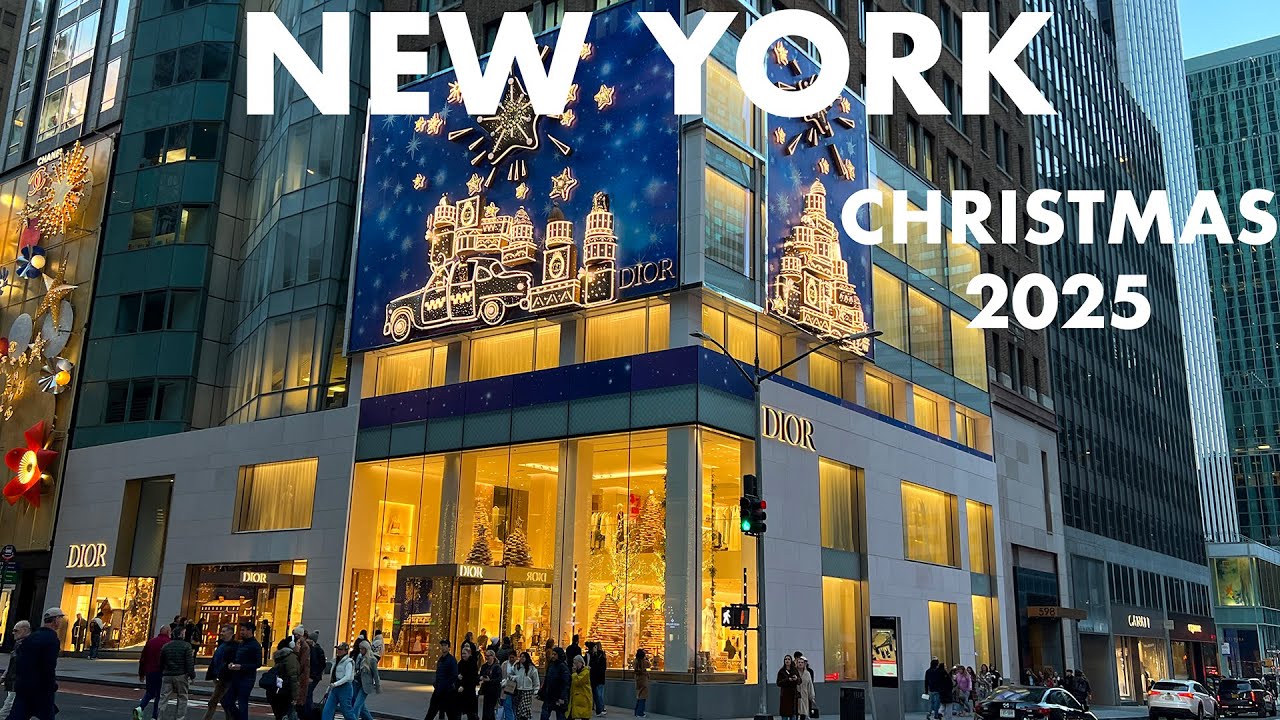 New York City Christmas Walk LIVE Bloomingdales Dior & Bergdorf 5th Ave Christmas Windows