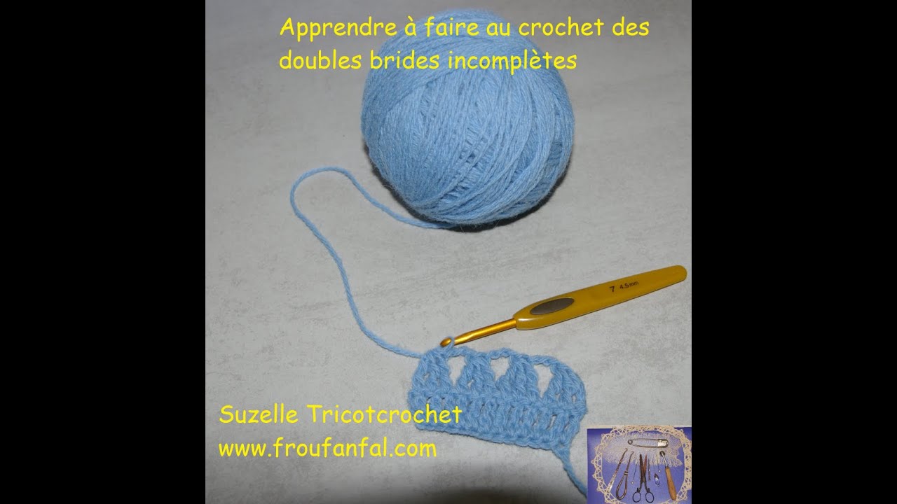 TUTO d&eacute;butant CROCHET doubles brides &eacute;coul&eacute;es ensemble