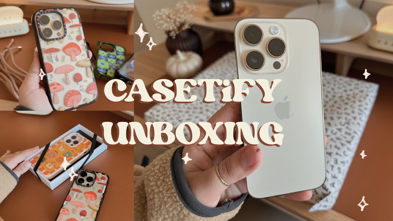 ☁️iphone 14 pro (gold) | casetify unboxing, aesthetic cases and accessories 🧸🎧