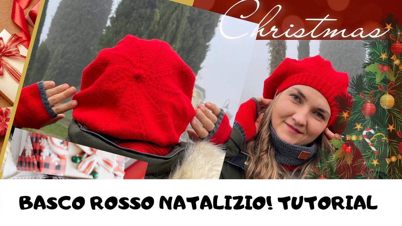 Basco Rosso Natalizio ai ferri! Tutorial come fare un basco ai ferri.