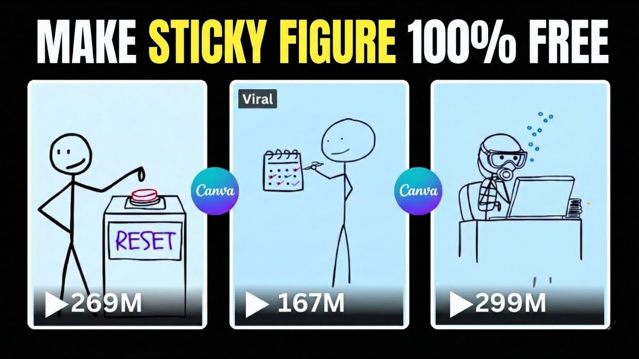I Made a Viral Stick Figure Animation Video Using ONLY 100% Free Canva