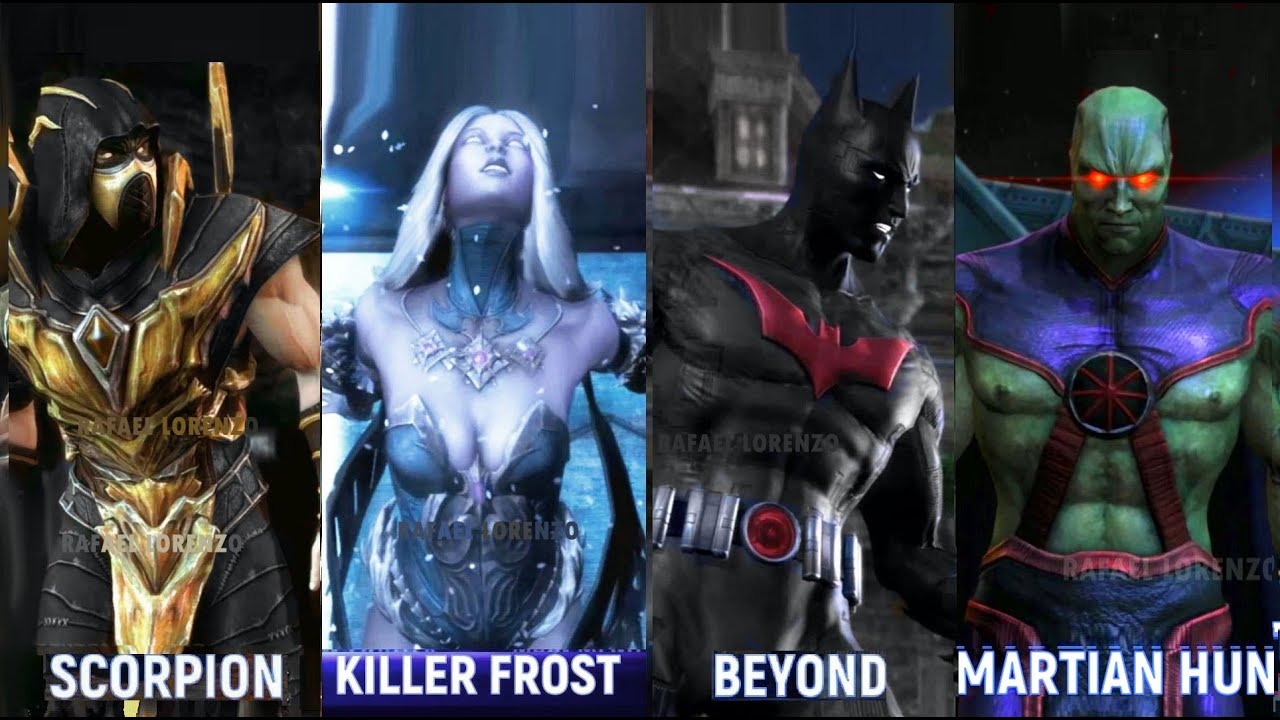 INJUSTICE - ALL Costumes Skins comparison in Victory Poses HD 1080p 60 fps