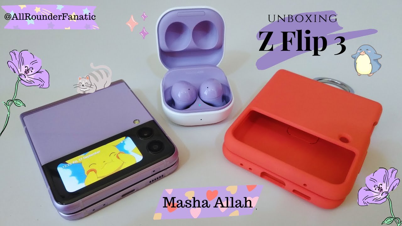 ꧁ Unboxing ✦ Samsung Z Flip 3 5G - Lavender ✦ Samsung Buds 2 ✦ Silicon Case with Ring ꧂
