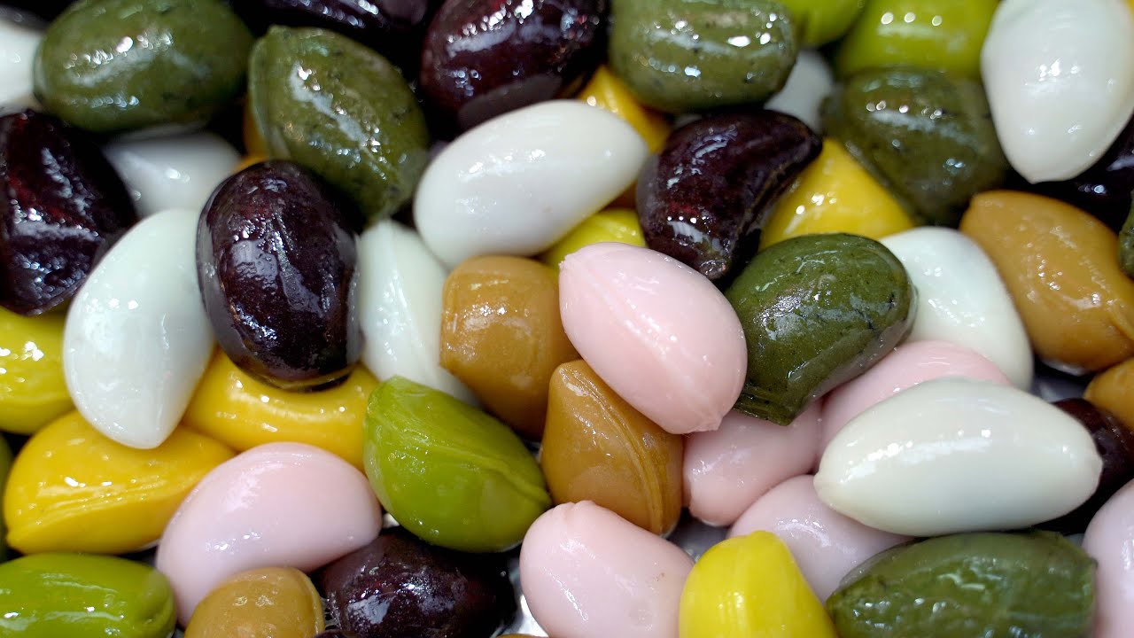 50 видов рисовых лепешек рано утром | Рынок продуктов питания