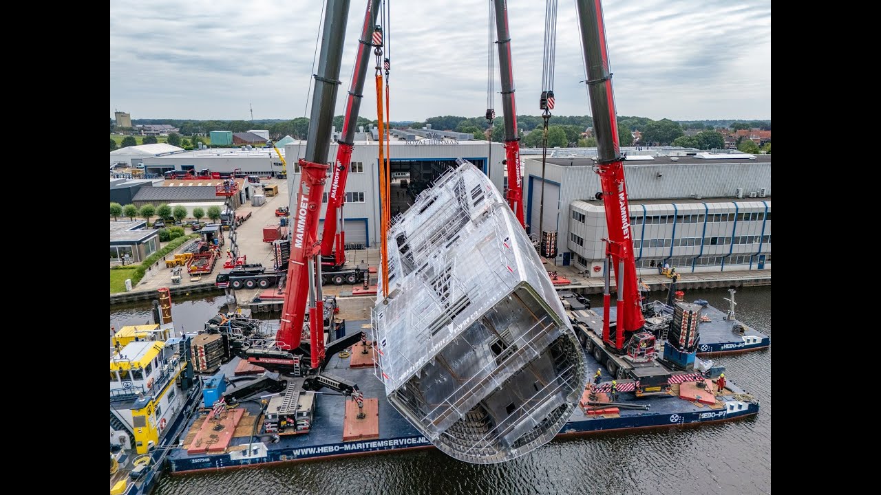 World's largest sloop (85m) turned over | Project 410 | timelapse